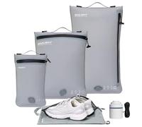 EULANT Compression Packing Cube Set for Suitcase, 3 Pieces Waterproof Vacuum Bags + 1 Shoe Bag, Travel Pack Organiser for Hand Luggage, IPX8 Airtight Zip & Ultralight