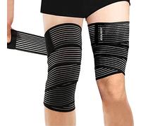 EULANT Elastic Knee Support Bandage 2pcs,180cm Knee Wraps,Adjustable Compression Bandages Wraps for Knee Legs Thigh Calf,for Squats Running Weightlifting, Give Stability for Knee Joint
