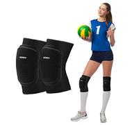 EULANT Volleyball Knee Pads for Kids & Adults,Soft Sports Knee Protectors,Protective Kneepads for Dance Wrestling Artistic Gymnastics Skating Rugby Scooter,Breathable Knee Sleeve for Kneeling,Black L