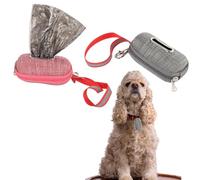 EULAPGOE 2 Pcs Dog Poop Bag Holder Reflective Poop Bag Dispenser Super Thick Dog Feces Case with Zippered for Pet Lover(Gray+Red)