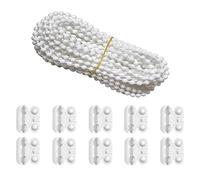 EULAPGOE 20 Meters Roller Blind Chain, Blind Chain, Blind Cord Connector, Vertical Blind Chain, Blind Beads Chain for Roller Blind Replacement Parts Repair Fittings(White)