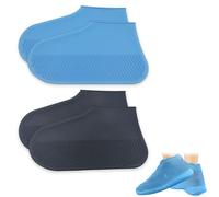 EULAPGOE 2Pairs Waterproof Shoe Covers, Silicone Shoe Protector Covers,Anti Slip and Durable, No-Slip Silicone Overshoe Rain Shoe Cover for Women and Men