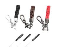 EULAPGOE 3pcs Leather Car Keychain Universal Keychain Leather Keychain, Leather String Car Keychain Key Fob Pendant Bag Charms