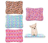 EULAPGOE 4 Pcs Dog Crate Bed Mattress, Fleece Pet Cushion Bed Mat, Washable Cat Cushion Pad for Small Dog Cat Puppy