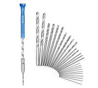 EULAPGOE 46 Pieces Hand Drill Set, Include Pin Vise Hand Drill, Mini Drills and Twist Drills for Wood, Manual Work DIY, Jewelry (0.3-3.0 mm)