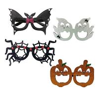 EULAPGOE 4PCS Halloween Paper Eyeglasses Novelty Fun Halloween Funny Glasses Paper Party Decorative Glasses Pumpkin Spooky Spider Bat Cosplay Halloween Party Decorations Favor Supplies for Kids Adults