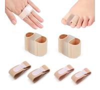 EULAPGOE 6 Pieces Soft Toe Splints, Toe Wraps Toe Straighteners Hammer Toe Straighteners Support Brace for Men, Women - Broken Toe, Crooked Toes, Overlapping Toes Cushion and Protect Adjustable Size