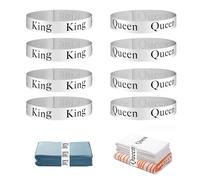 EULAPGOE 8 Pieces Bed Sheet Organizer Bands, Elastic Sheet Set Organizer for Pillow Cases Duvet, Bed Sheets Organizer Keepers for Drawer Storage and Closet Dorm Laundry Room
