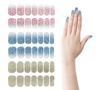 EULAPGOE 84 Semi Cured Gel Nail Strips - Full Wraps Adhesive Gel Nail Stickers for French Tip Manicure
