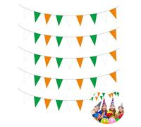 EULAPGOE St Patrick's Day 25 Pennant Irish 6m Green, White & Orange Bunting Decoration