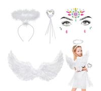 EULAPGOE White Angel Wings feather wings and Angel Fairy Feather Halloween Fancy Dress Costume wings Christmas Cosplay Party For all the People