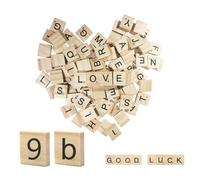 EULAPGOE Wood Colorful Scrabble, Wooden Letter Tiles for Crossword Game Wood Letters Replacement for DIY Craft Gift Decoration Scrapbooking and Making Alphabet Coaster