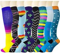 EULAY Compression Socks for Women & Men (8 Pairs) 15-20 mmHg Best for Running, Nursing, Hiking, Recovery & Flight Socks (S-M, assorted 4)