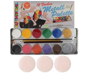 EULENSPIEGEL 12-Colour Metal Palette Metal make-up palette, pack of 12