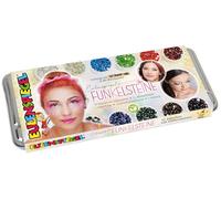 Eulenspiegel 212295 - Glitter Stones for Face, Metal Pallets, 12 x 2.5 g, Includes Applicator, Eyelash Glue, Sponge, for Festivals, Carnival