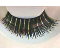 Eulenspiegel EU-000137 Dramatic Fringe False Eyelashes - Black with Iridescent Accents - Theatrical Costume Lashes