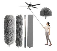 Euleryoo 5-Piece Microfibre Duster Set, Extendable 87-280cm, Washable, Telescopic, for Ceilings, Corners, Vents