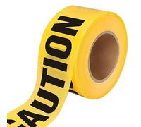 Eulihent 100M x 7.5CM Non-Adhesive Caution Tape, Warning Tape with Bold Black Font Text, Waterproof Barrier Tape, for Construction Sites, Roads & Hazardous Work Areas