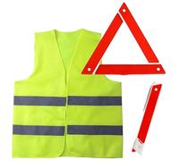 Eulihent 2 in 1 Warning Triangles for Cars Emergency Breakdown Kit with Reflective Vest Foldable Roadside Emergency Warning Triangle with Storage Case
