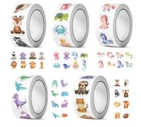 Eulihent 2500 Pcs Cute Animal Stickers for Children Reward Stickers 5 Roll Motivational Sticker for Teacher Classroom Office Party Scrapbooking Journal Envelopes DIY Craft Gifts