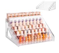 Eulihent 6 Tiers Acrylic Nail Polish Organiser Nail Polish Storage Stand Holder Clear Nail Varnish Display Rack for Lipstick Paint Bottles, Essential Oils, Perfume, Sunglasses, Makeup