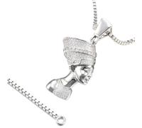Eulinviak 18K Gold Plated Egyptian Pharaoh Nefertiti Necklace with Cubic Zirconia Jewellery for Women, Brass, Cubic Zirconia