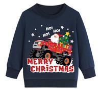 EULLA Baby Boys Christmas Jumper Santa Monster Trucks Sweatshirt for Kids Xmas T-shirt Long Sleeves 1-2 Years