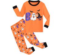 EULLA Boys Halloween Pjs Boo Pyjamas Set Toddler Sleepwear Clothes Ghost Pumpkin Skeleton Cotton 2-3 Years