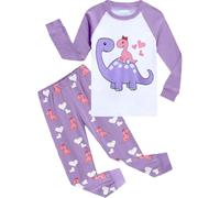 EULLA Toddler Girls Pyjamas Set Dinosaur Pjs Set Long Sleeves Kids Dino Nightwear Cute Sleepwear Cotton 2-3 Years