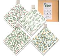 Eulnars Swedish Dish Cloth, 8-Pack Green Reusable Paper Towels, Swedish Dish Cloth with 3 Clips, 9 Classified Labels, Quick Drying Washable Dish Cloths, Super Absorbent Kitchen Towels, Odorless