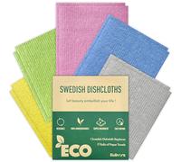 Eulnars Swedish Dishcloths for Kitchen, 10 Pack Reusable Paper Towels Washable, Ultra Absorbent Dish Towels for Washing Dishes, Non-Scratch Cellulose Sponge Cloths, No Odor, Biodegradable