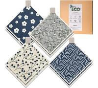 Eulnars Swedish Dishcloths for Kitchen, 8 Pack Japanese Pattern Reusable Paper Towels with Clips, Non-Scratch Swedish Dish Towels, Super Absorbent Cellulose Dish Cloths, No Odor