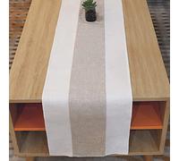 Eulond Table Runner, Simple Country House Style, Washable Table Runner Made of Two-Tone Stitching, Elegant Table Decoration for Birthdays and Weddings, 30 cm x 180 cm