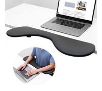 Eulps Ergonomic Forearm Support Clamp-on Leather Elbow Armrest Pad Ergonomic Desk Extender for Home and Office, Easy Typing & Pain Relief (Black)