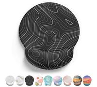 Eulps Ergonomic Gel Mouse Pad with Wrist Rest, Comfortable Computer Mouse Pad for Laptop, Pain Relief Mousepad with Non-Slip PU Base (Black Line)