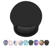 eulps Mouse Pad with Wrist Rest, Comfortable Computer Mousepad with Gel Wrist Support Smooth Surface and Non-Slip PU Base for Pain Relief, Laptop, Office & Home (Black)