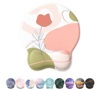 eulps Mouse Pad with Wrist Rest, Comfortable Computer Mousepad with Gel Wrist Support Smooth Surface and Non-Slip PU Base for Pain Relief, Laptop, Office & Home (Rose)