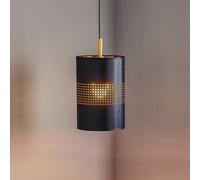 Euluna Bogart pendant light, 1-bulb, black/gold