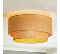 Euluna Boho ceiling light, brown, Ø 45 cm, fabric
