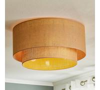 Euluna Boho ceiling light, brown, Ø 60 cm, fabric