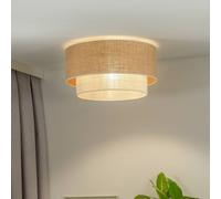 Euluna Boho ceiling light, brown/beige, Ø 60 cm, fabric