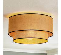 Euluna Boho ceiling light, brown/black, Ø 45 cm, fabric