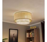 Euluna Boho ceiling light, brown/black, Ø 60 cm, fabric