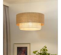 Euluna Boho pendant light, brown/white, Ø 45 cm, fabric