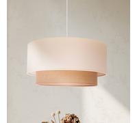 Euluna Boho pendant light, ecru/brown, Ø 45 cm, fabric