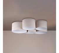 Euluna Boucle ceiling light with six lampshades, ecru