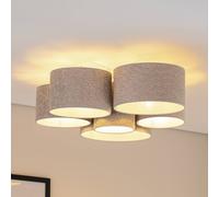 Euluna Boucle ceiling light with six lampshades, grey