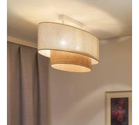 Euluna ceiling light Boho Cotton, beige, natural raffia, 80 cm