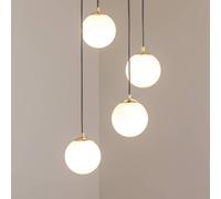 Euluna Glassy pendant light, 4-bulb, round, black/opal