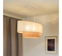 Euluna pendant light Boho Cotton, beige, natural raffia, 80 cm